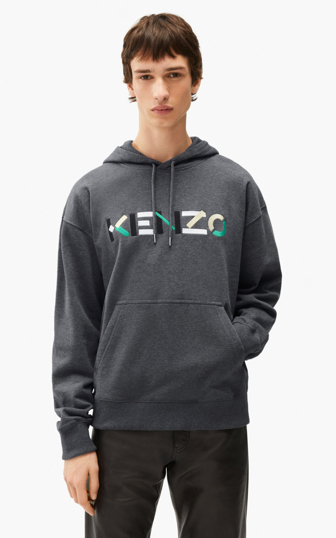 Sudaderas Con Capucha Kenzo Logo oversized Hombre Gris - SKU.2458626